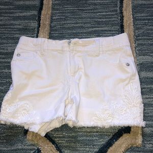 White jean shorts